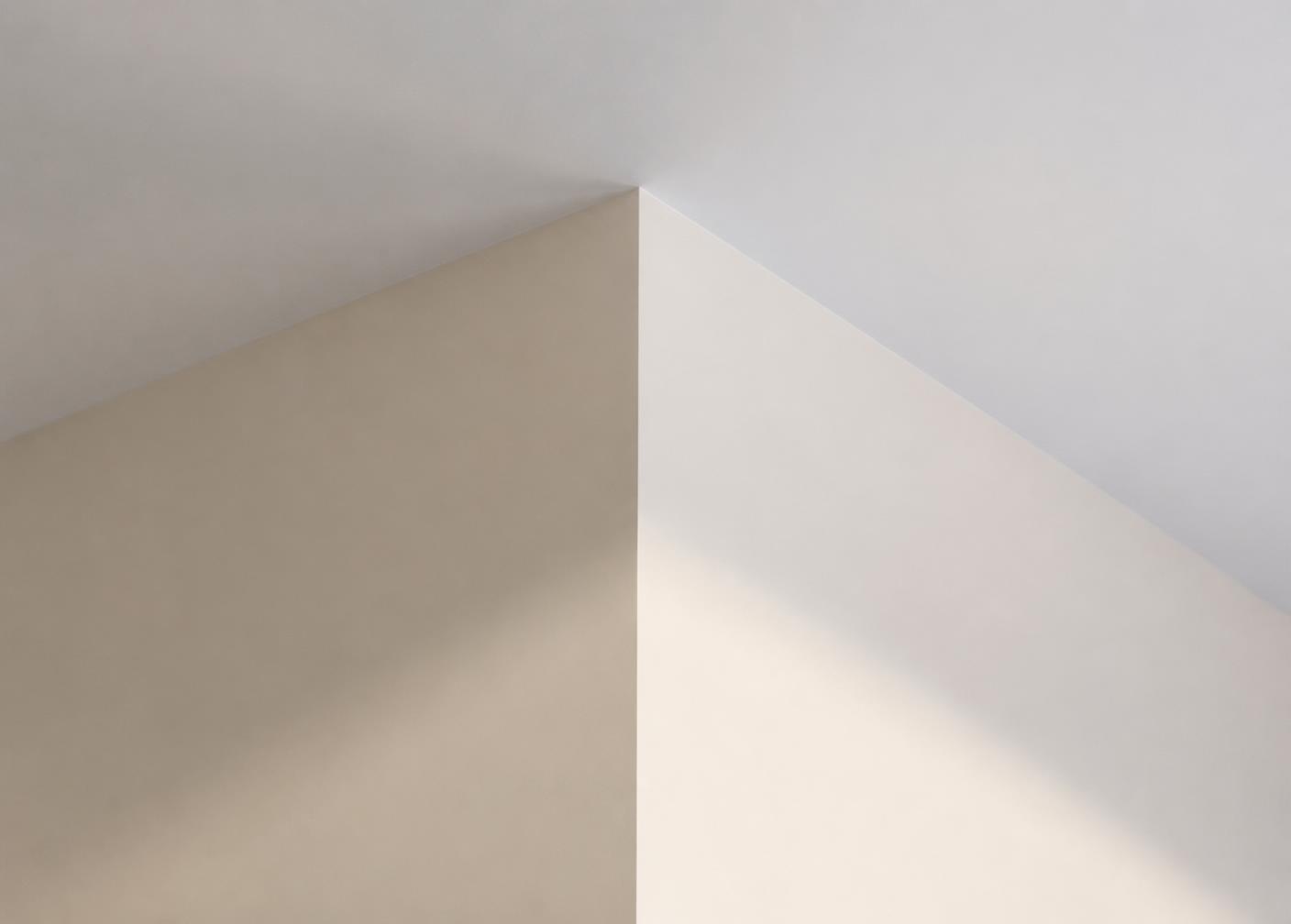 Level 5 smooth finished wall and ceiling in raking light